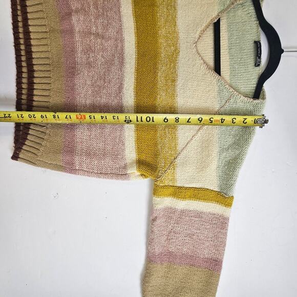 Black Tape V Neck Soft Knit Boxy Oversized Multi-Color Medium Sweater - Picture 6 of 7